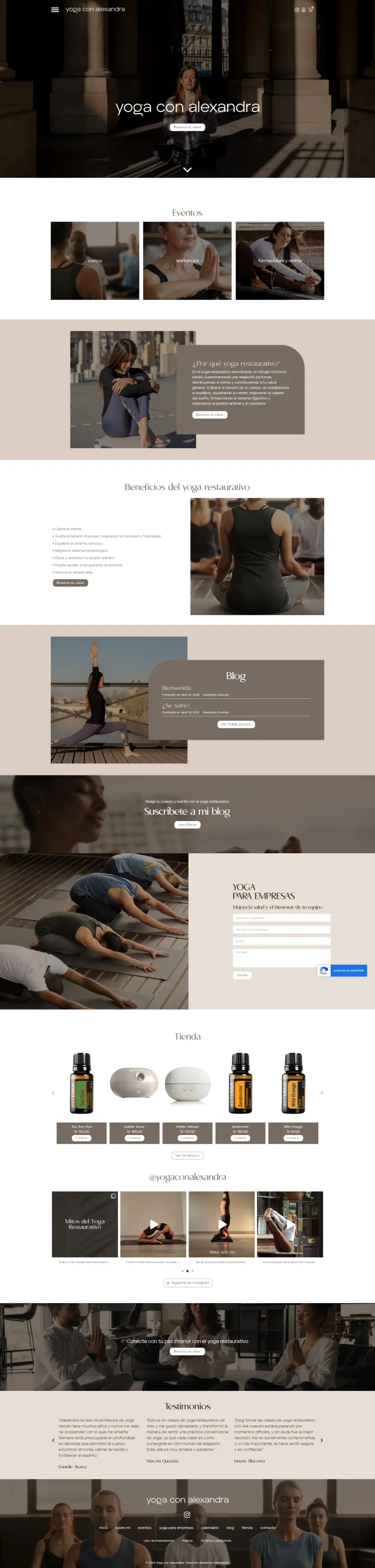 Portada del proyecto Yoga con Alexandra